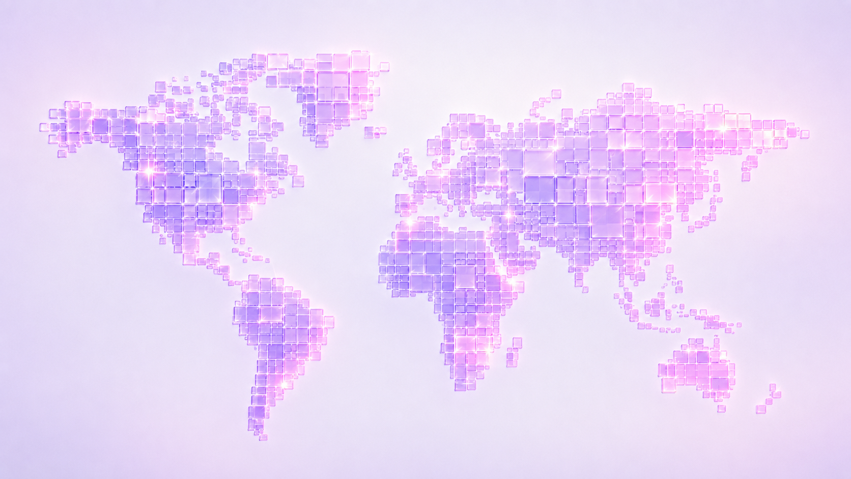 World map connecting the Americas